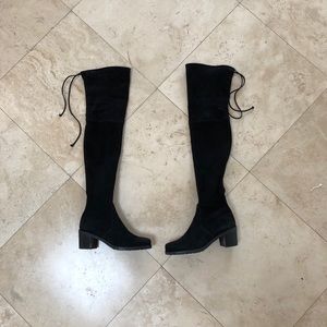 Stuart Weitzman Black Suede Thigh High Boots